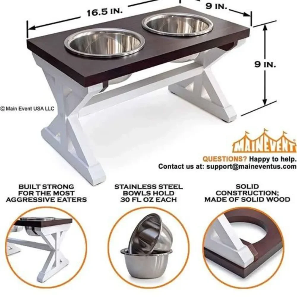 Modern Farmhouse Dog Bowl Stand, Dog Bowls Elevated Dog Food Stand, Raised Dog B